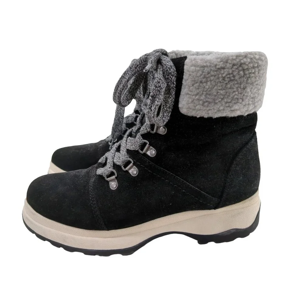 White Mountain Winter‎ Boots Women 8 Black Water Resistant Outdoor Leather Bravo